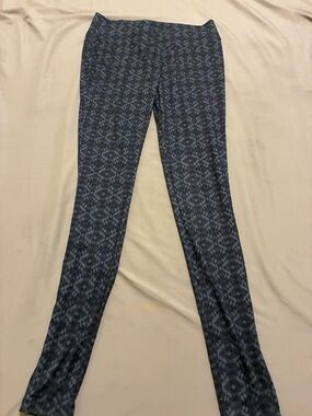 Dark Navy & Grey Patterned Leggings